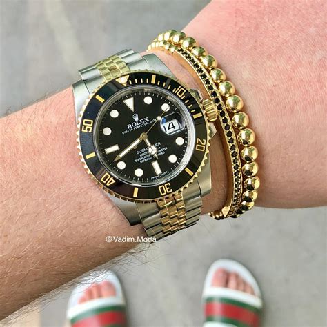 rolex submariner gents two-tone watch and oyster bracelet|Rolex Submariner size guide.